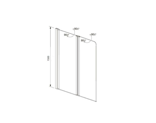 Душевая шторка на ванну Aquatek ДЕЛЬТА AQ DEL SBA 10015CH 100х150 стекло прозрачное профиль хром ориентация универсальная - фото 4